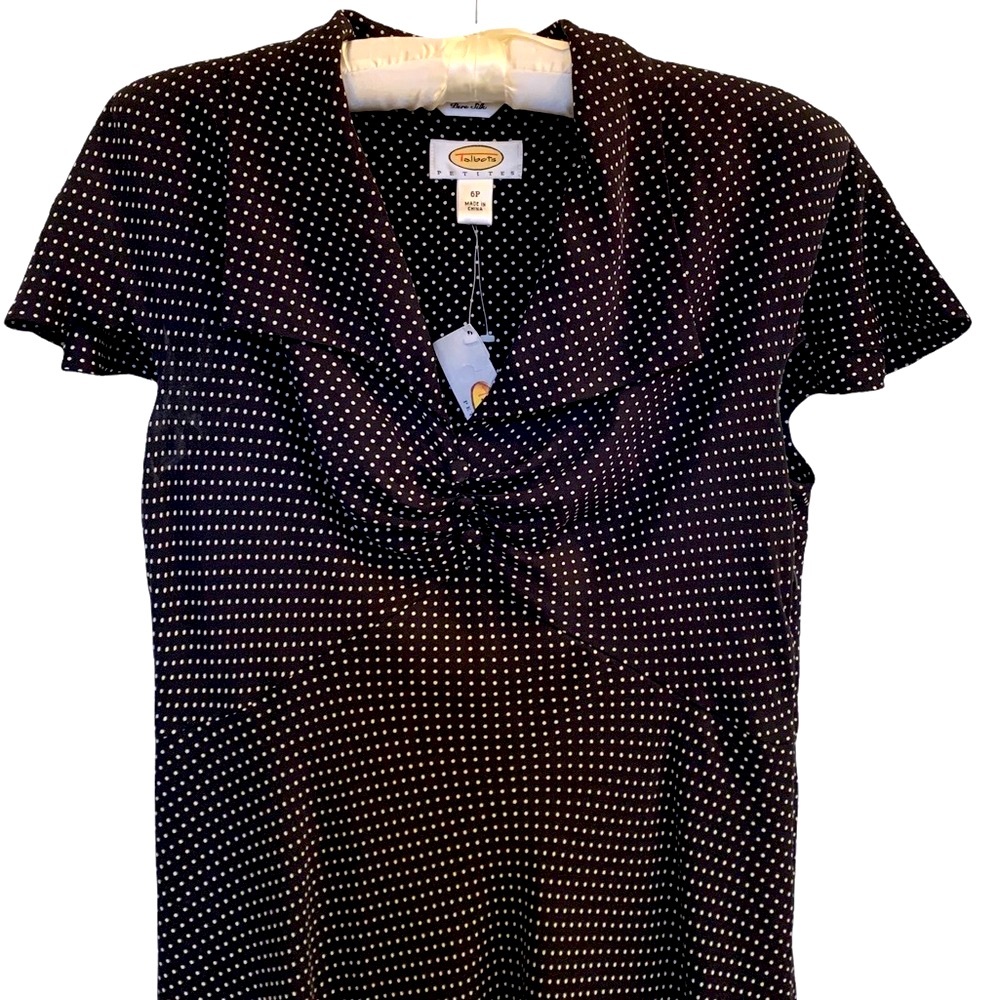 Talbots Silk polka dot empire waist dress Sz. 6P